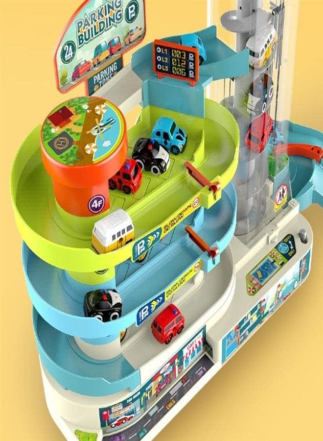 BLiSS HUES® Car Track Set 3 Level Race Track & Toy Garage Playset| Light & Music -Electric Parking Lot Toy for Toddler | Automatic & Manual for Kids 3+ Years - Image 2